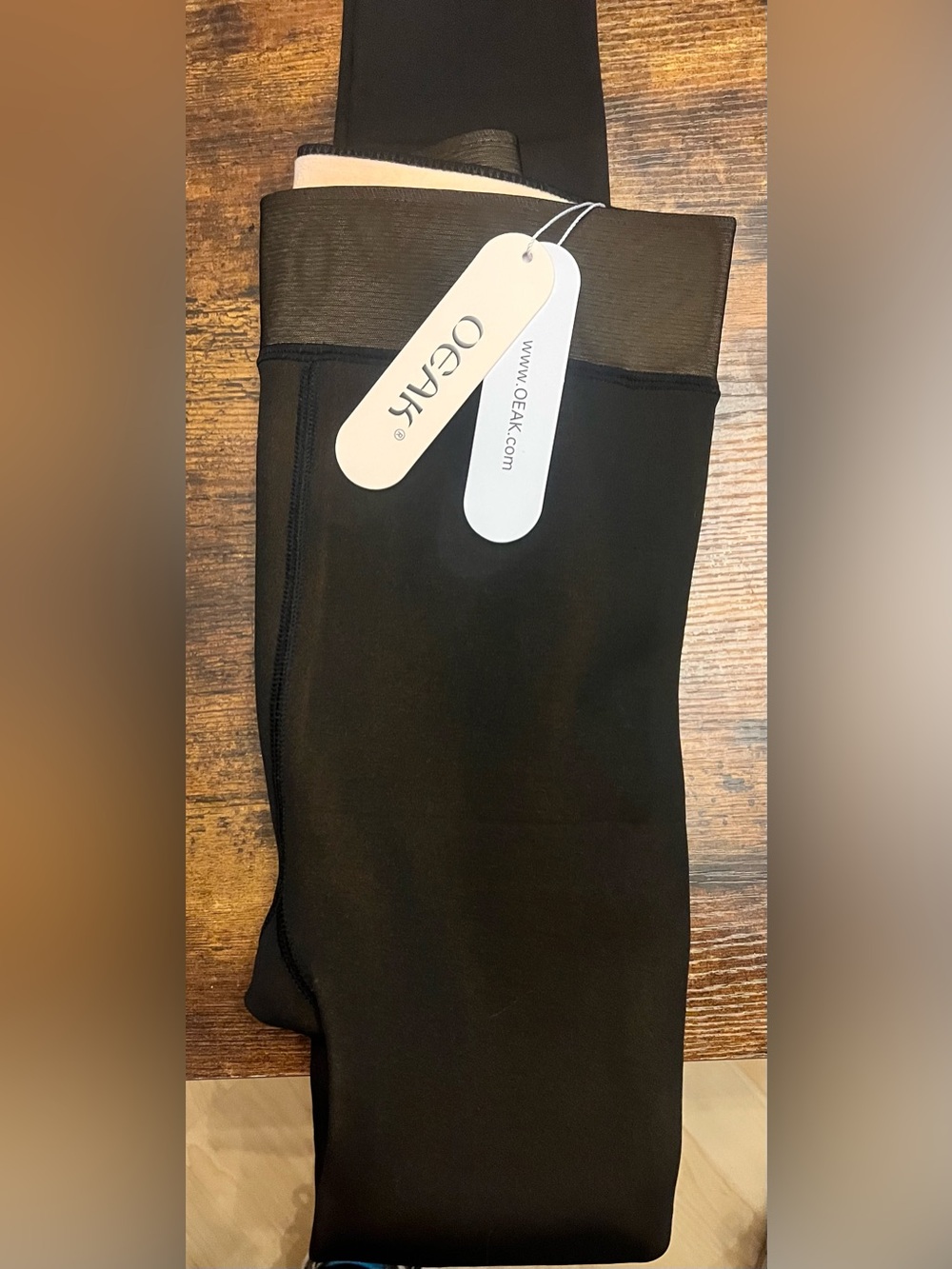 OEAK Black High-Waist Translucent Tights